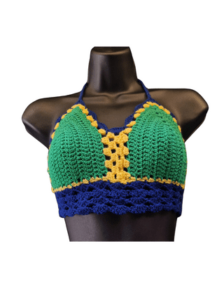 Green, Yellow & Green Crochet Top