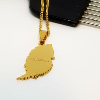 Grenada Island Chain & Pendant- Gold