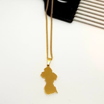 Guyana Country Chain & Pendant- Gold