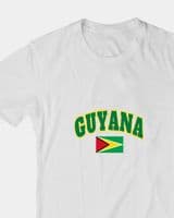 Guyana Writing and Flag T-Shirt-White