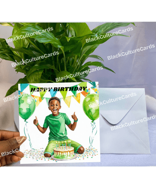 Happy Birthday Green Thumbs Up Birthday Card