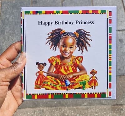 Happy Birthday Princess- Kente Birthday Card