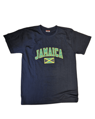 Jamaica Writing & Flag T-Shirt- Black