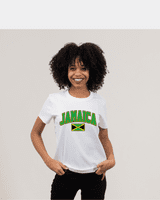 Jamaica Writing & Flag T-Shirt-White