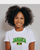 Jamaica Writing & Flag T-Shirt-White