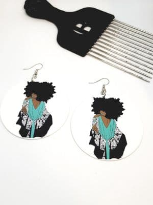 Kaftan Top Wooden Earrings