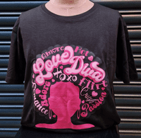 Pink Afro T-Shirt- Black