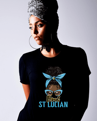 Proud St. Lucian T-Shirt- Black