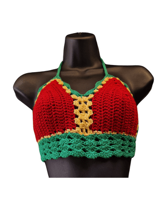 Red, Green & Yellow Crochet Top 2