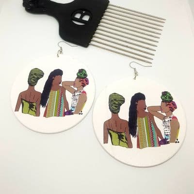 Sista Circle Wooden Earrings