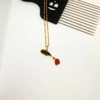 St. Kitts & Nevis Flag Colours Chain & Necklace- Gold