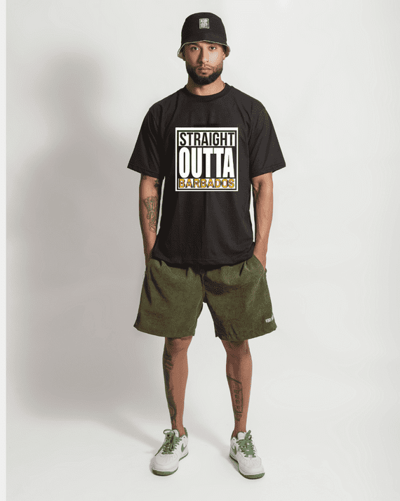 Straight Outta Barbados T-Shirt (Black)