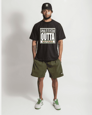 Straight Outta Guyana T-Shirt -(Black)