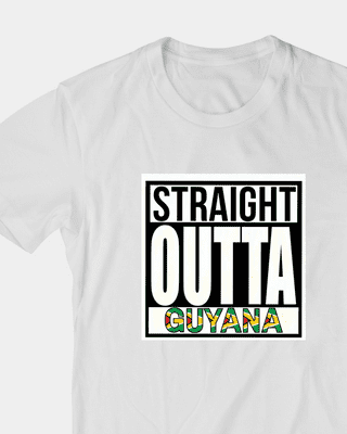 Straight Outta Guyana T-Shirt- (White)