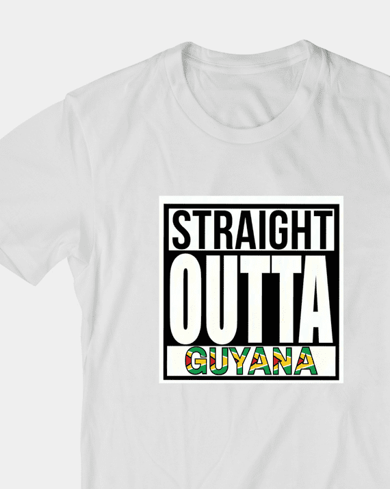 Straight Outta Guyana T-Shirt- (White)