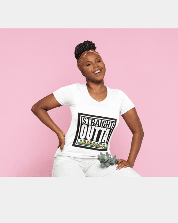 Straight Outta Jamaica T-Shirt (White)