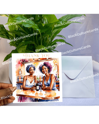 Thank You Two Girls Greeting Card