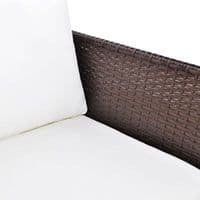 3 Piece Poly Rattan Garden Lounge Set with Cushions - Available In 2 Colours