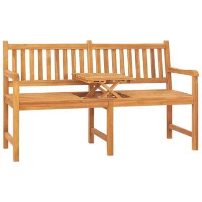 3-Seater Garden Bench with Table 150 cm Solid Teak Wood
