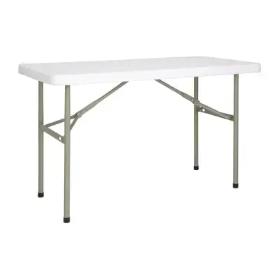 4 ft Folding Table Rectangular White