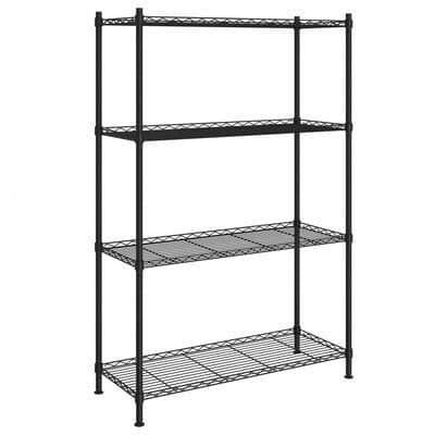 4-Tier Storage Shelf 90x35x137 cm Black 200 kg