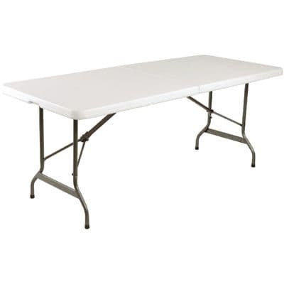 6 ft Centre Folding Table Rectangular White