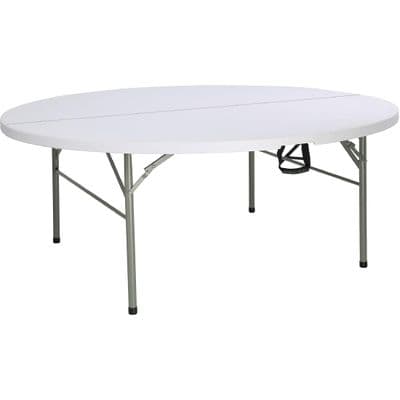6 ft Centre Folding Table Round White