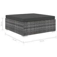 6 Piece Garden Poly Rattan Lounge Set with Cushions And Fan Shape Stool - Available In 2 Colours