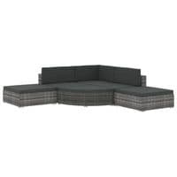 6 Piece Garden Poly Rattan Lounge Set with Cushions And Fan Shape Stool - Available In 2 Colours