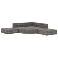 6 Piece Garden Poly Rattan Lounge Set with Cushions And Fan Shape Stool - Available In 2 Colours