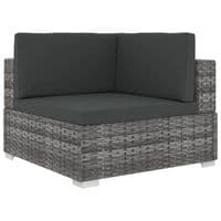 6 Piece Garden Poly Rattan Lounge Set with Cushions And Fan Shape Stool - Available In 2 Colours
