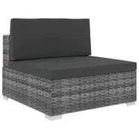 6 Piece Garden Poly Rattan Lounge Set with Cushions And Fan Shape Stool - Available In 2 Colours