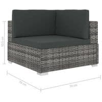 6 Piece Garden Poly Rattan Lounge Set with Cushions And Fan Shape Stool - Available In 2 Colours