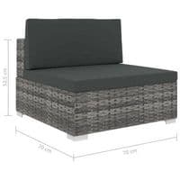 6 Piece Garden Poly Rattan Lounge Set with Cushions And Fan Shape Stool - Available In 2 Colours