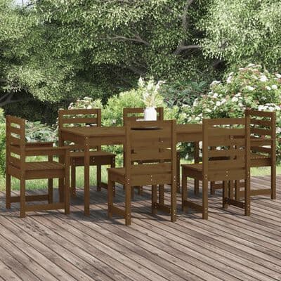 7 Piece Garden Dining Set  Solid Wood Pine  - Available In 3 Colours