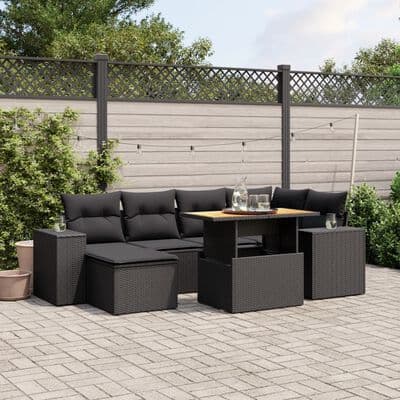 Piece Garden Sofa Set with Cushions Poly Rattan Available In
