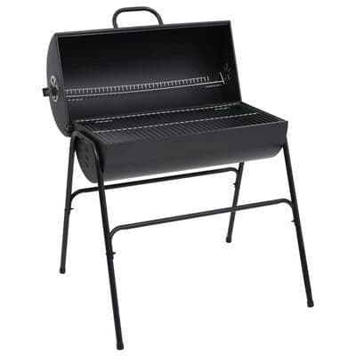 Barrel Grill with 2 Cooking Grids Black 80x95x90 cm