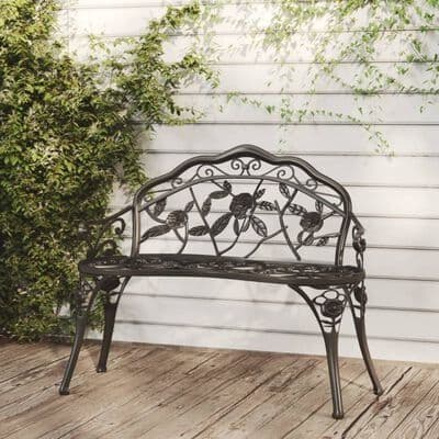 Bistro Bench 100cm Cast Aluminium - Available In 4 Colours