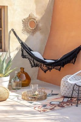 Boho Style Garden Hammock - Black