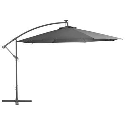 Cantilever Umbrella with LED Lights and Metal Pole 350 cm Anthracite