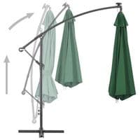 Cantilever Umbrella with LED Lights and Metal Pole 350 cm Green