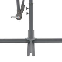 Cantilever Umbrella with LED Lights and Metal Pole 350 cm Green