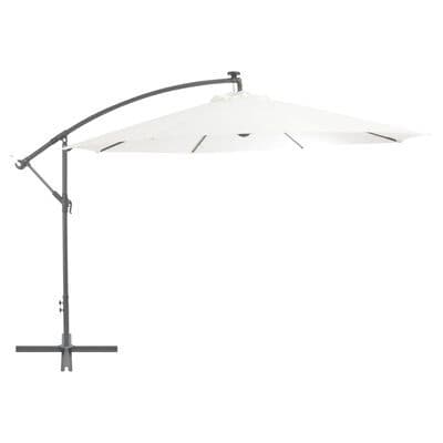 Cantilever Umbrella with LED Lights and Metal Pole 350 cm Sand