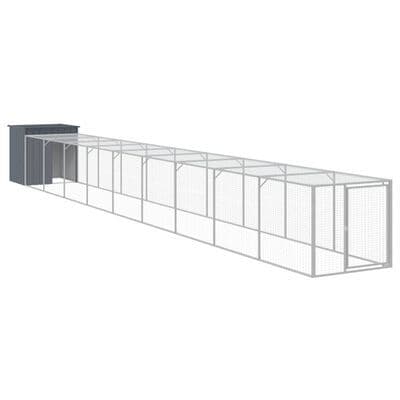 Chicken Cage with Run Anthracite  Galvanised Steel - Available In 6 Sizes