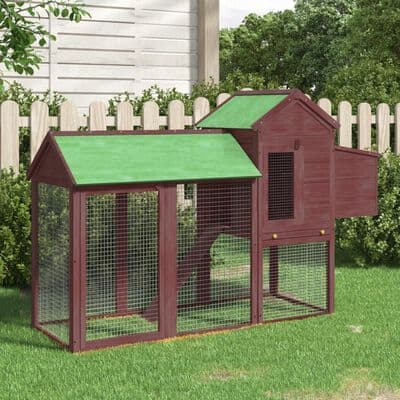 Chicken Coop  193x65x117 cm Solid Wood - Mocha