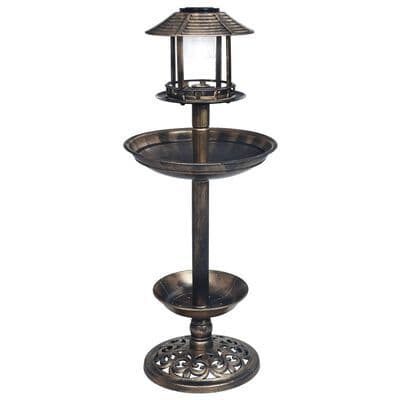 Decorative Birdbath with Solar Powered LED Lights Plastic - Available In 2 Colours