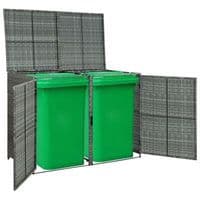 Double Wheelie Bin Shed Poly Rattan 148x77x111 cm - Available In 2 Colours