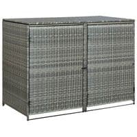 Double Wheelie Bin Shed Poly Rattan 148x77x111 cm - Available In 2 Colours