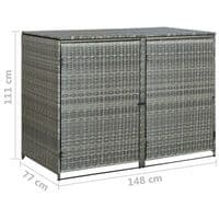 Double Wheelie Bin Shed Poly Rattan 148x77x111 cm - Available In 2 Colours