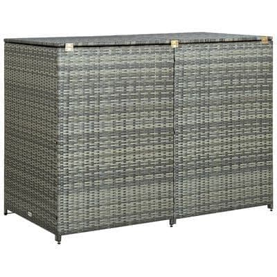 Double Wheelie Bin Shed Poly Rattan 148x77x111 cm - Available In 2 Colours